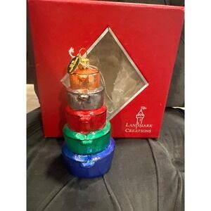 Landmark Creations Stacked Pot Ornament Christmas Holiday Decor Glass creuset